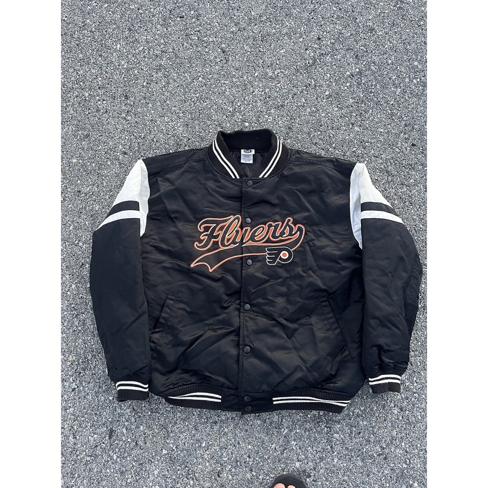 Vintage 2000s Quilted lined Philadelphia Flyers varsity Nylon jacket size L